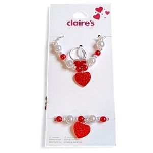 Claire's ❤️ Valentine's Day ❤️ 3 Piece Jewelry Set For Girl's! NWTs!